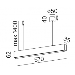 RAFTER 57 LED 3000K zwieszany czarny struktura 50600-M930-D9-00-12